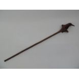 Carved Animal Head Walking Stick - 94cm