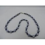 Blue and White Beaded Necklace