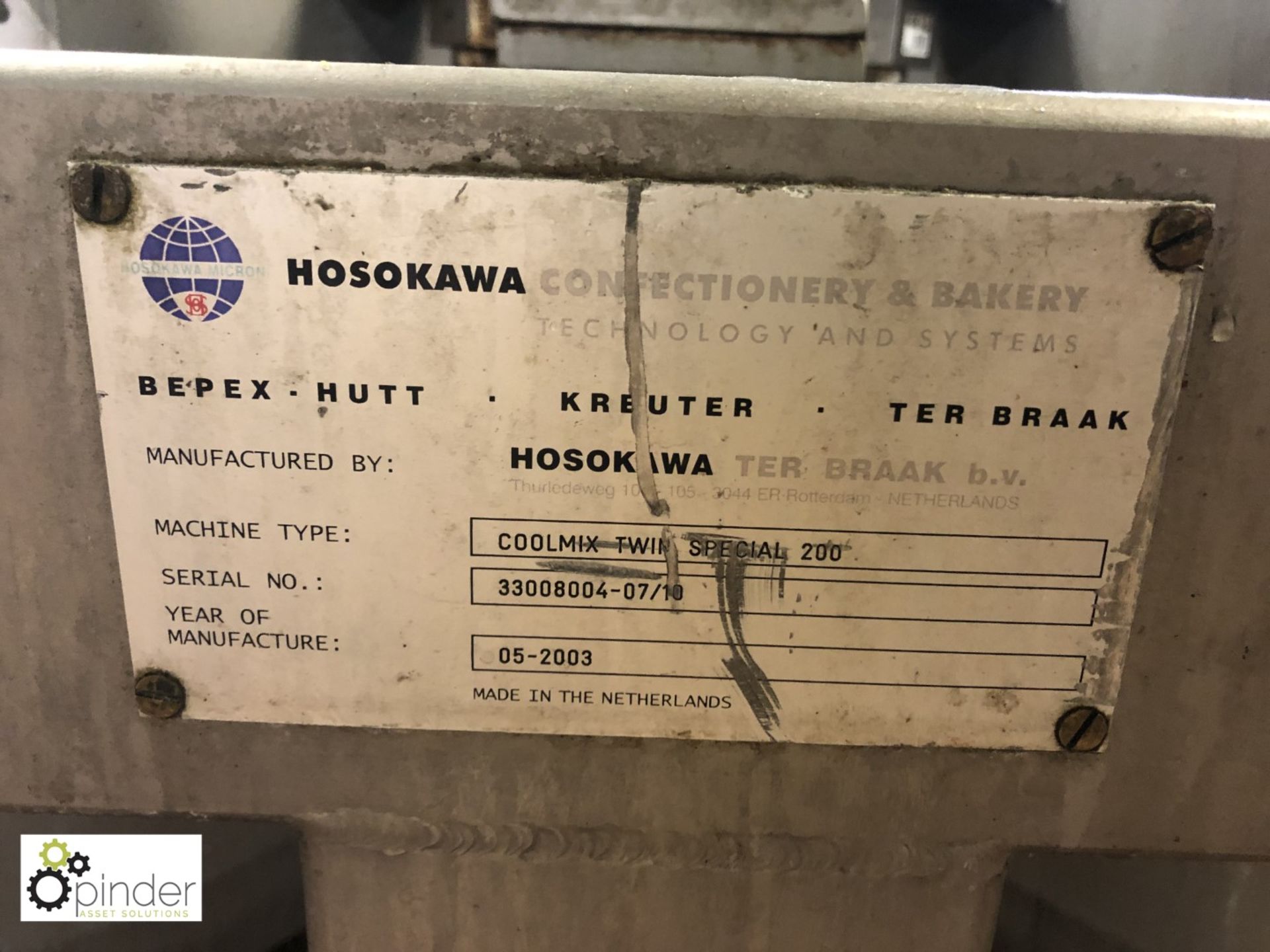 Liquor Mixing System, with Hosokawa Terbraak Coolmix twin special 200, 2 x 200litre stainless - Image 4 of 15