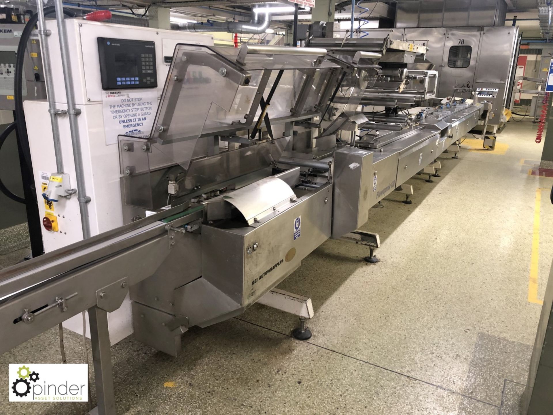 GEI Autowrappers Flowtronic 120 Flow Wrapper, year 2003, with crimping head 160mm width, AB - Image 2 of 16