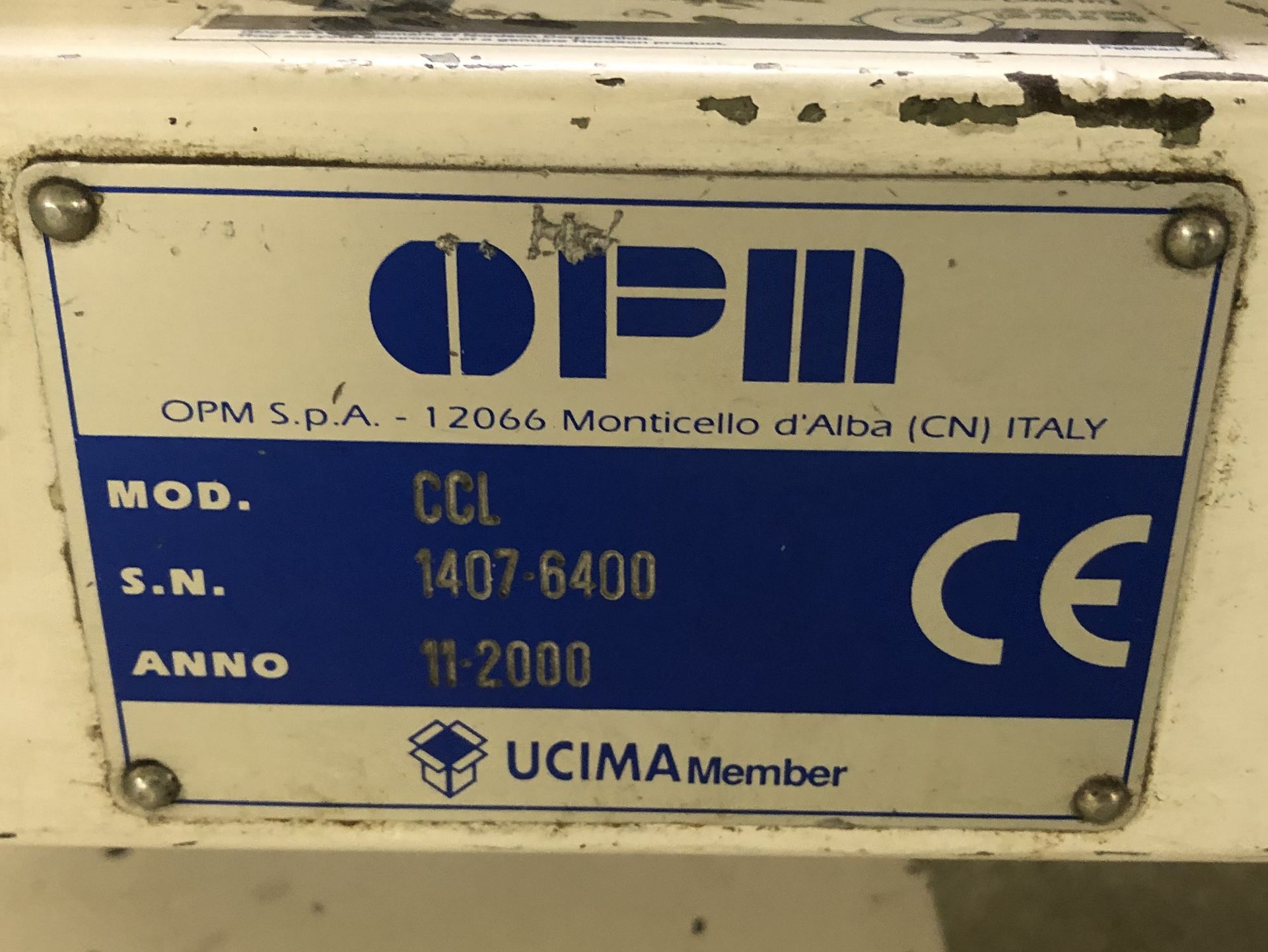 OPM CCL Carton Sealer, year 2000, with Nordson Vista glue system (please note there is a lift out - Image 7 of 13