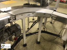 Stainless steel Belt Conveyor, 2170mm x 150mm wide and 2 90° Belt Conveyor Units (please note