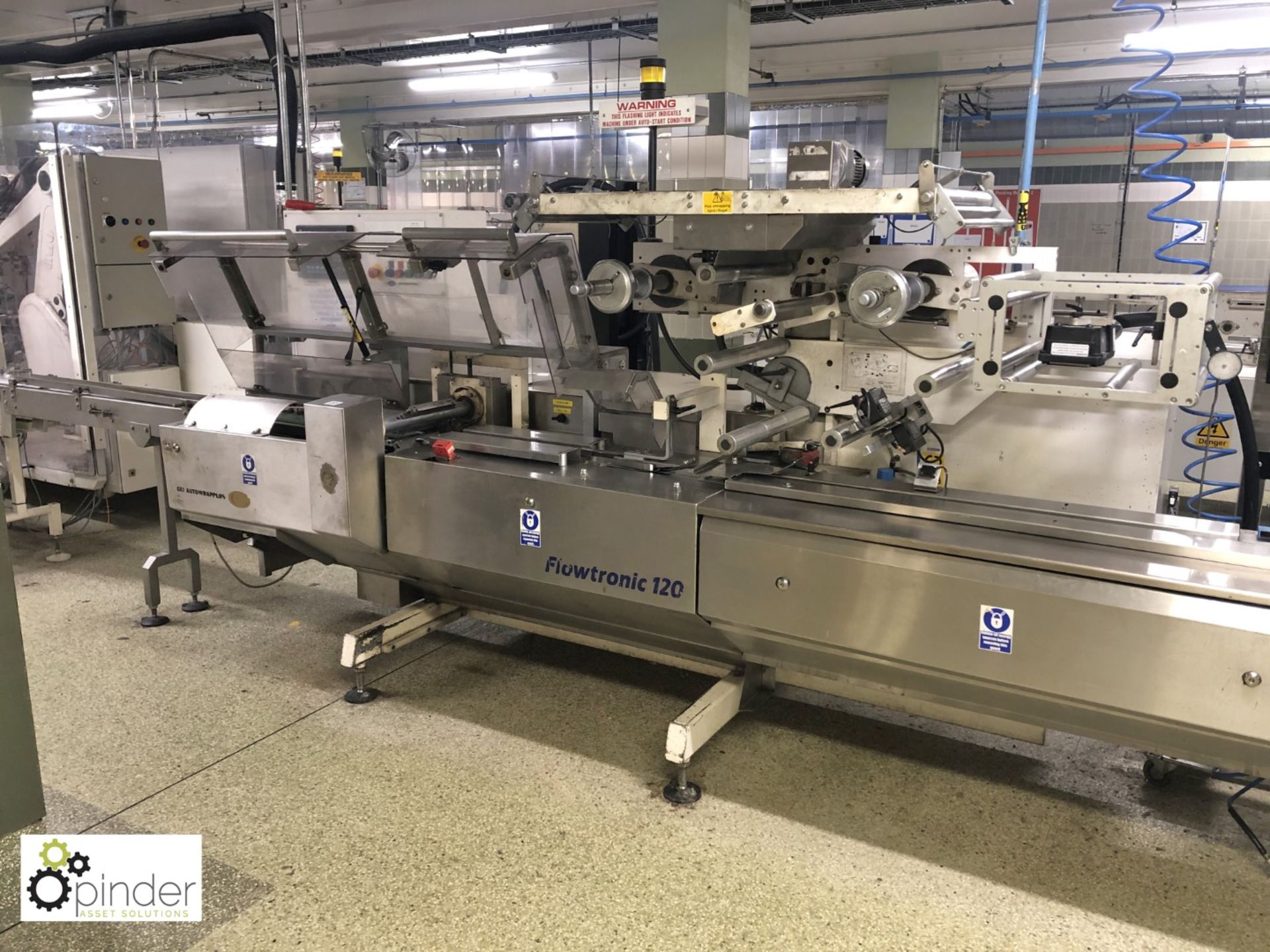 GEI Autowrappers Flowtronic 120 Flow Wrapper, year 2003, with crimping head 160mm width, AB - Image 3 of 16