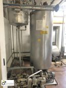 Liquor Mixing System, with Hosokawa tank, flash off tank (steam holding vessel) and 2 pumps (