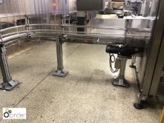 Stainless steel Intralox Conveyor Unit, with 90° turn, 4.7m to arc, arc to end 2.1m (please note