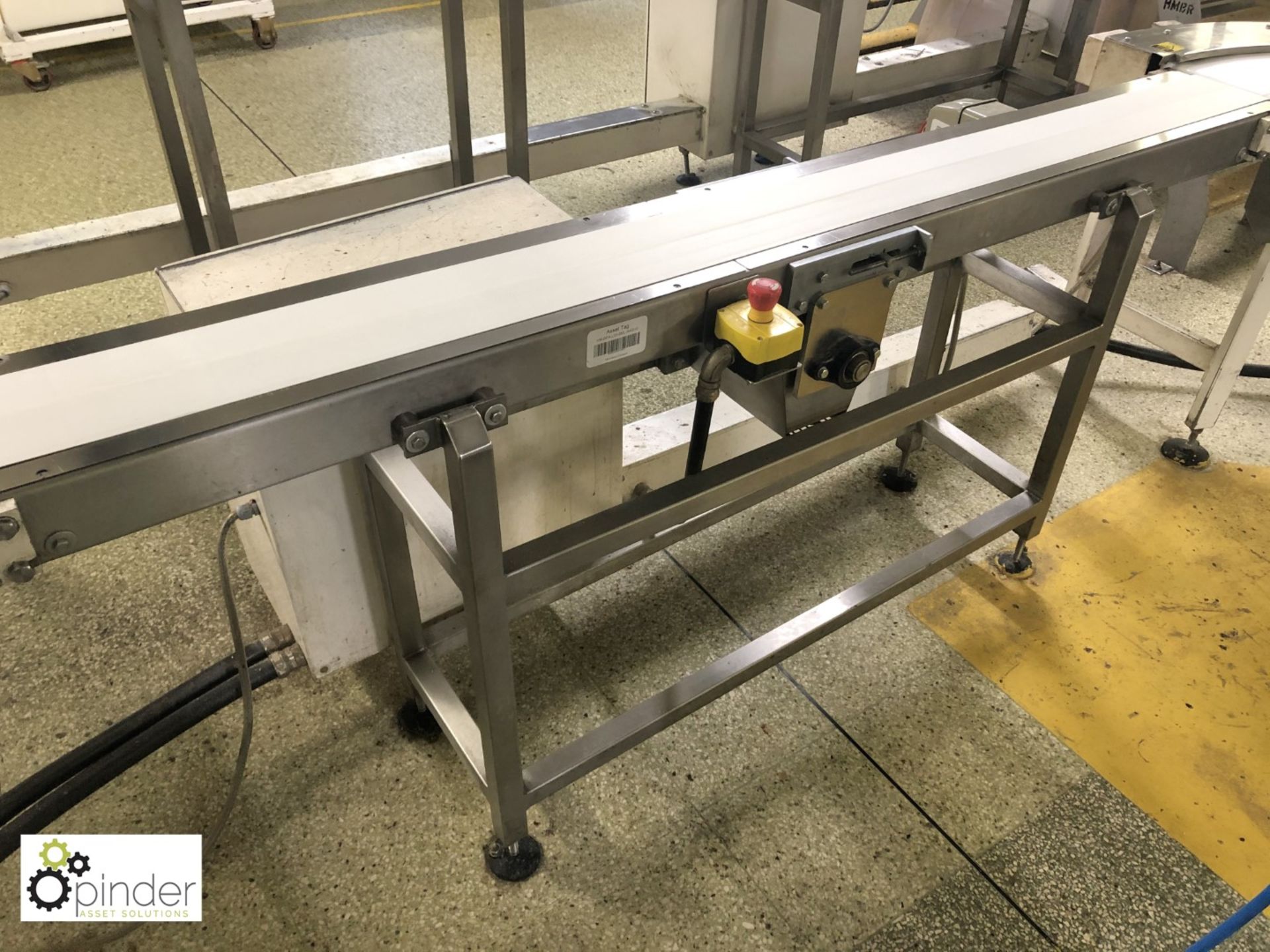 Stainless steel Belt Conveyor, 2170mm x 150mm wide and 2 90° Belt Conveyor Units (please note - Image 2 of 4