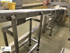 Stainless steel Belt Conveyor, 3650mm x 150mm belt width and 90° corner conveyor (please note