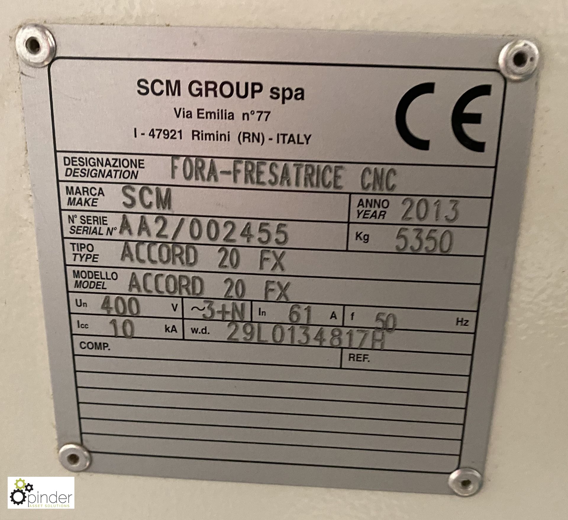 SCM Accord 20fx CNC Router, 5axis, 12 Tool Holder, - Image 14 of 27