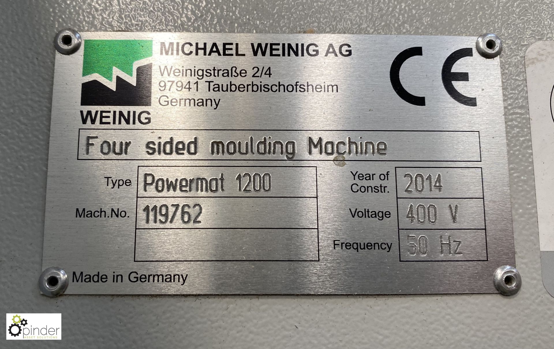 Weinig Powermat 1200 4-sided Moulder, year 2014, s - Image 4 of 17