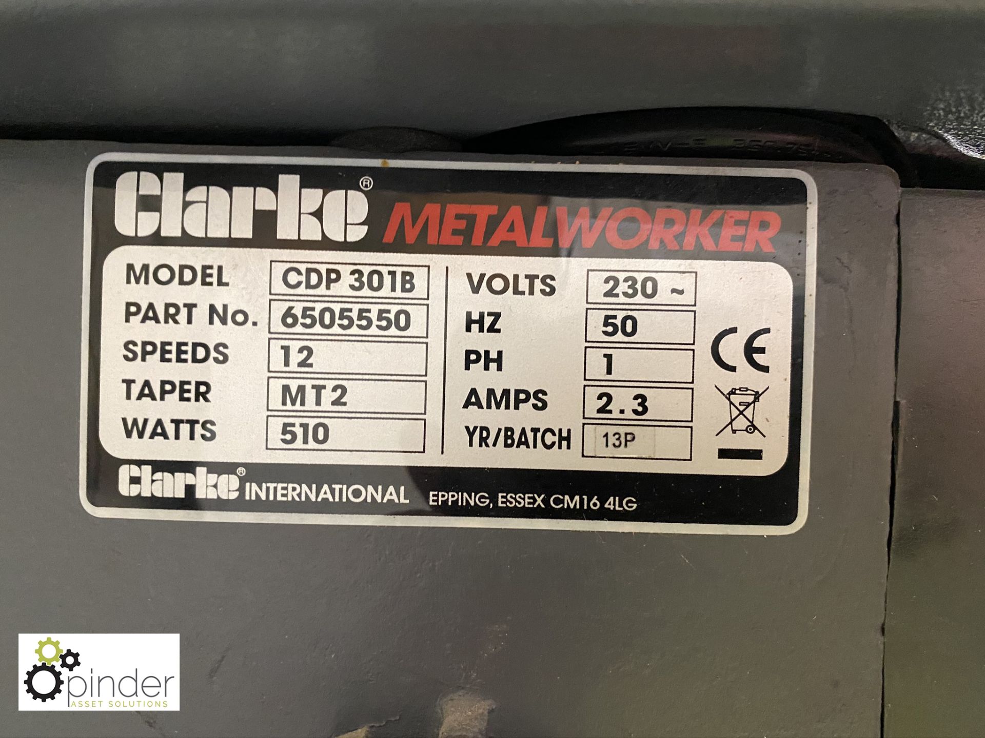 Clarke CDP3018 Pillar Drill, 240volts (please note - Image 4 of 4