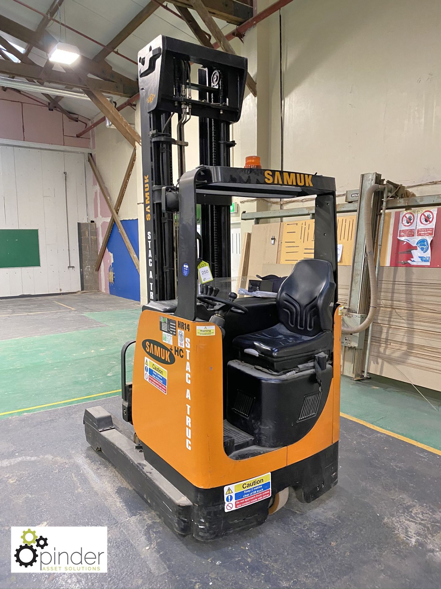 Samuk HR14 H14 Electric Reach Truck, 381 hours, 14 - Image 6 of 13