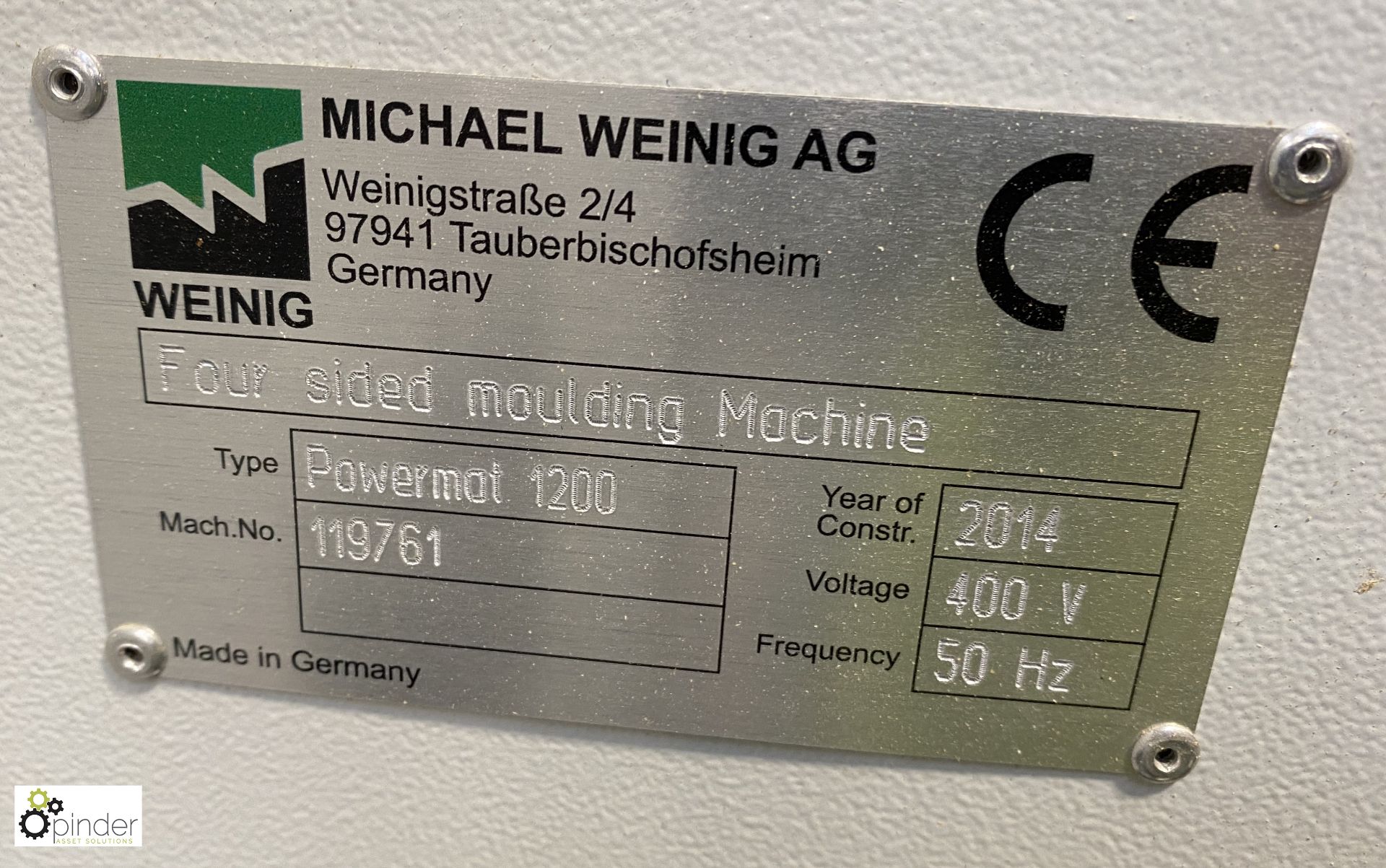 Weinig Powermat 1200 4-sided Moulder, year 2014, s - Image 4 of 13