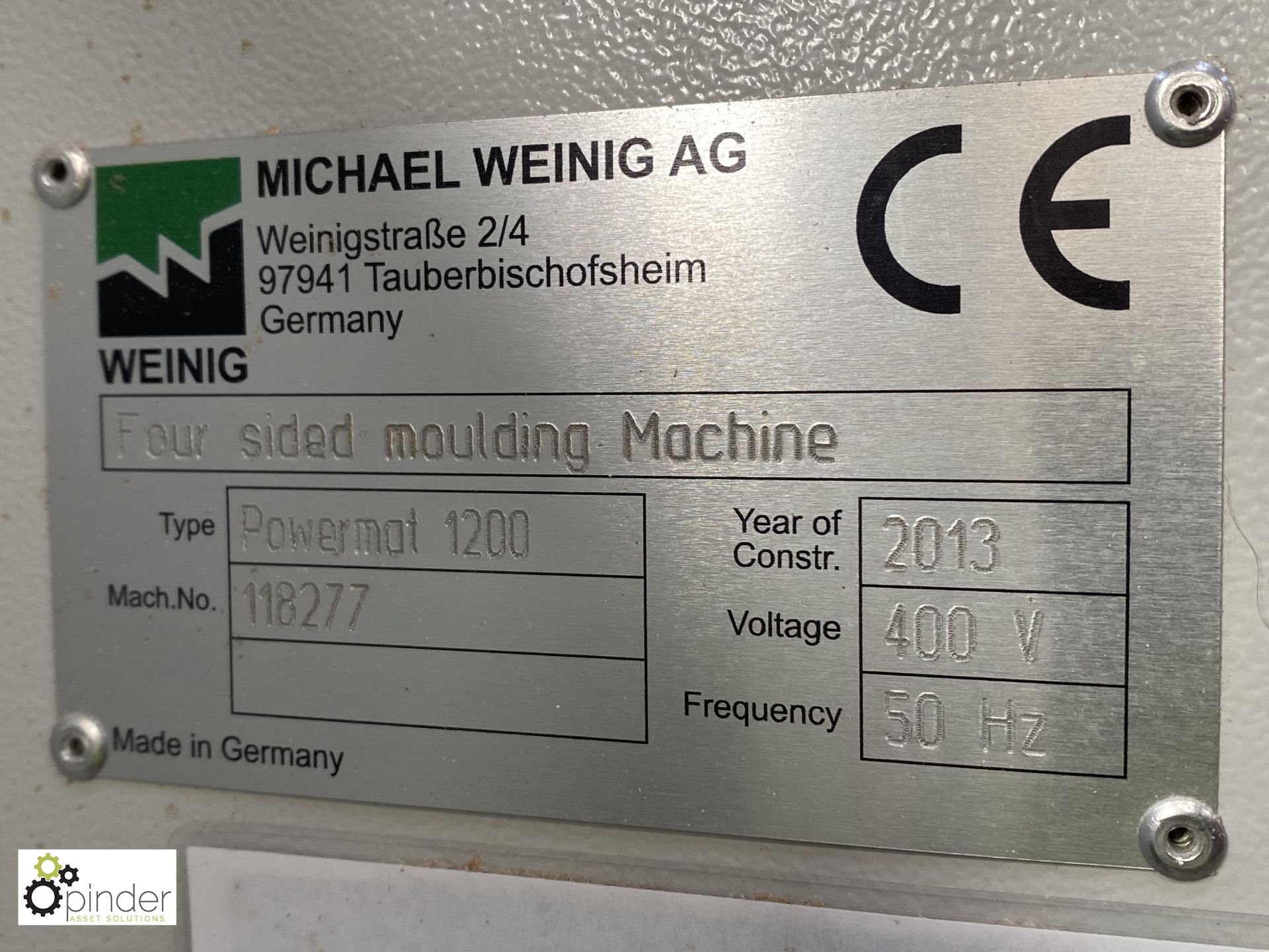 Weinig Powermat 1200 4-sided Moulder, year 2013, s - Image 4 of 13