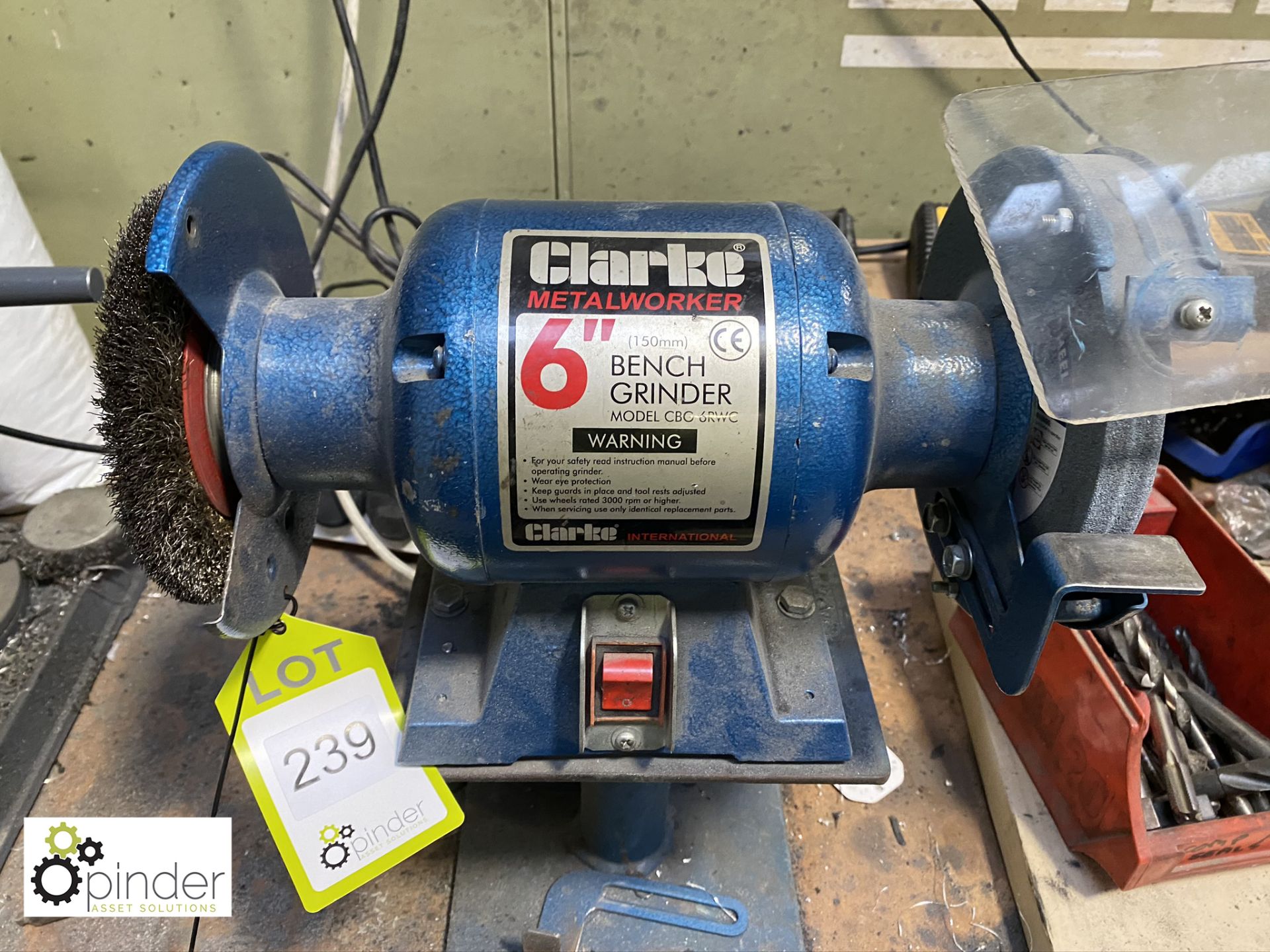 Clarke twin wheel Bench Grinder (please note there - Image 2 of 2