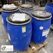 4 100litre drums Larcowaterbase Topcoat, ¾full, 2