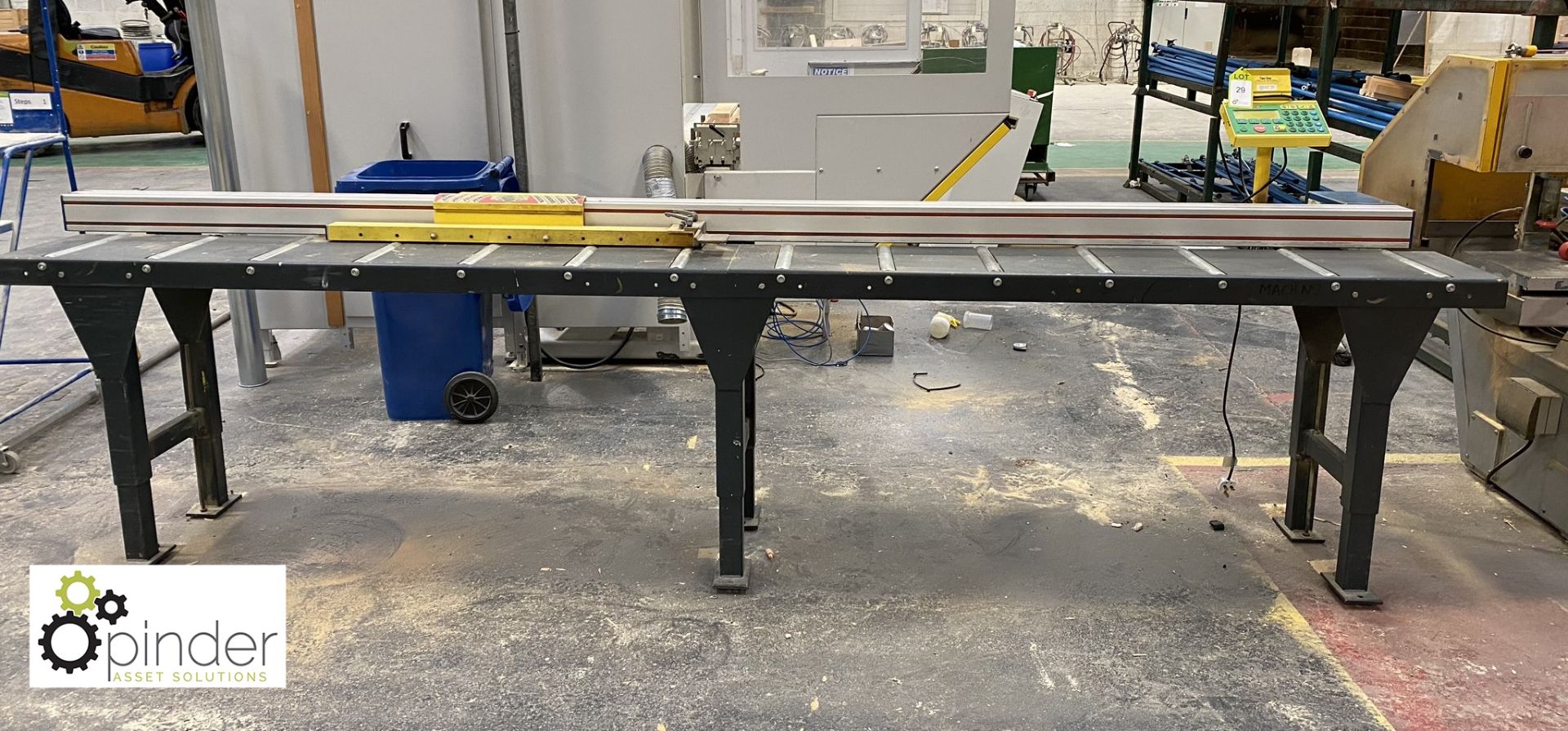 Tiger Stop Auto Feed Stop with roller table, 3600m
