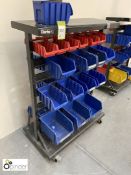 Double sided Parts Bin Trolley, with quantity plas