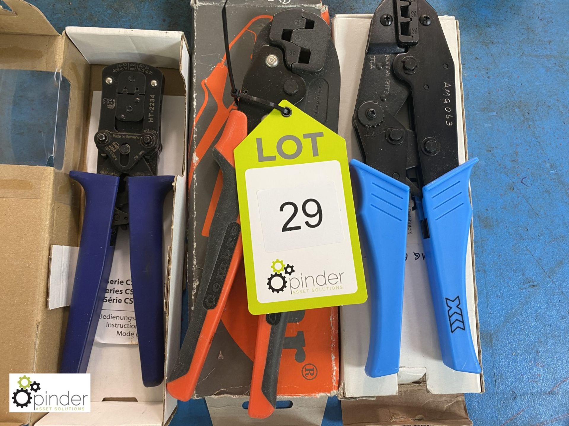 3 various Crimping Tools, with boxes