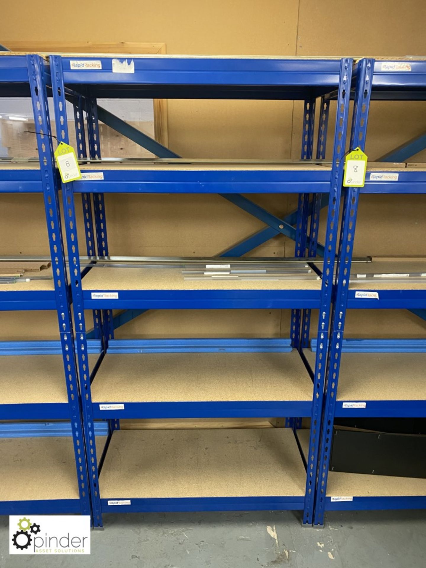 3 bays Rapid Racking 5-shelf Racks, 890mm x 400mm, - Image 2 of 2