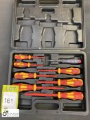 8 various Screwdrivers, including case