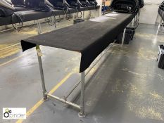 3 tubular framed Assembly Benches, with chipboard top and matting, 2450mm x 600mm per bench