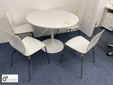 Circular Breakout Table, white, 1050mm diameter, with 4 chairs