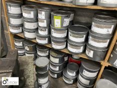 Quantity Huber Printing Inks, grey tones, full and part tins
