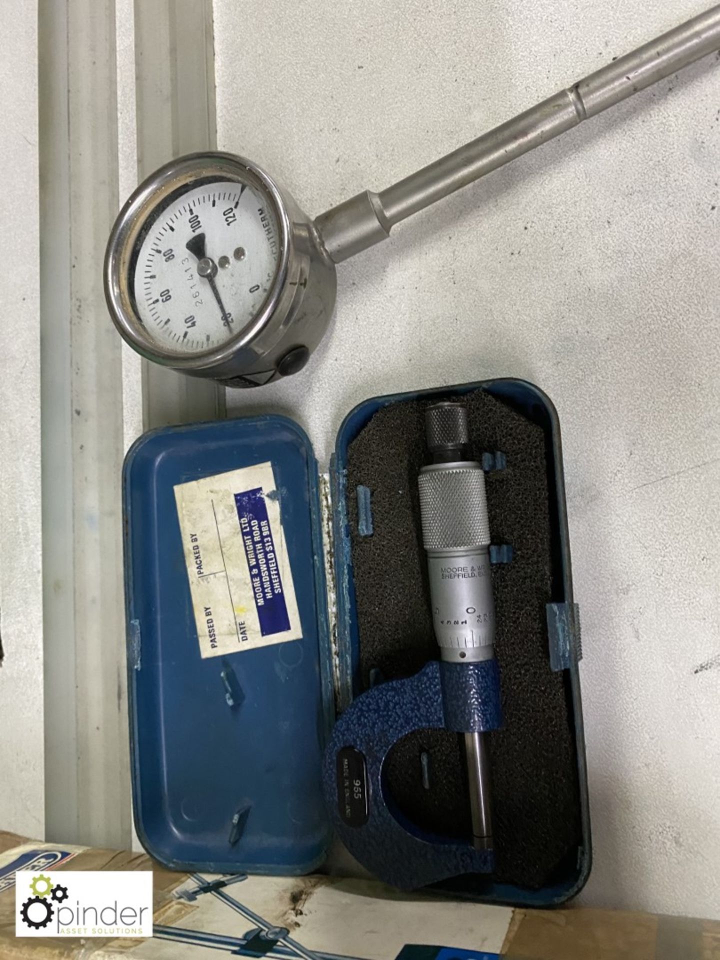 Draper Magnetic Stand, Micrometer, Vernier Gauge and Temperature Gauge - Image 2 of 4