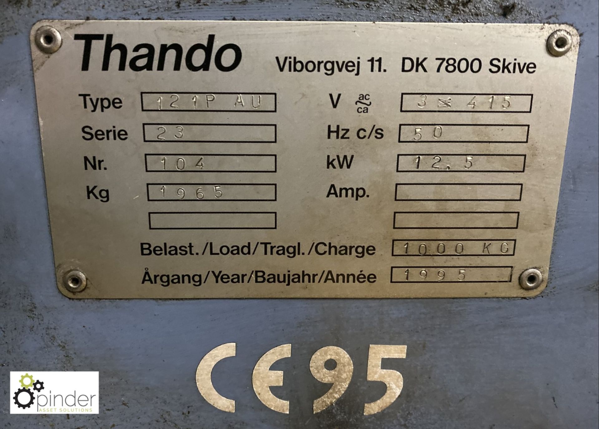 Thando 121P AU Pile Turner, 1200mm x 1600mm, with plates and air blowers - Image 3 of 4