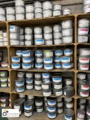 Quantity Huber Printing Inks, blue tones, full and part tins