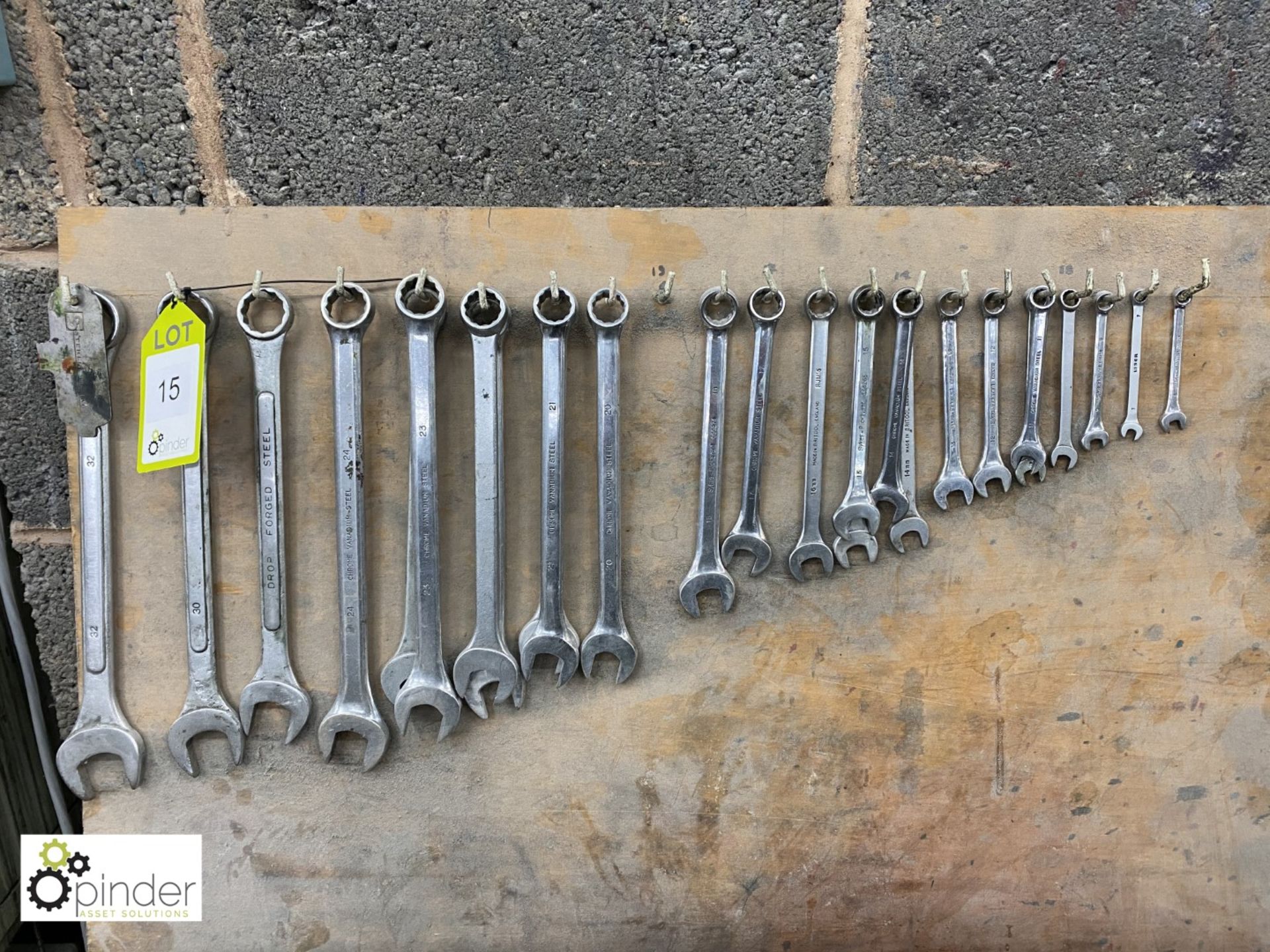 26 various Spanners including wall board