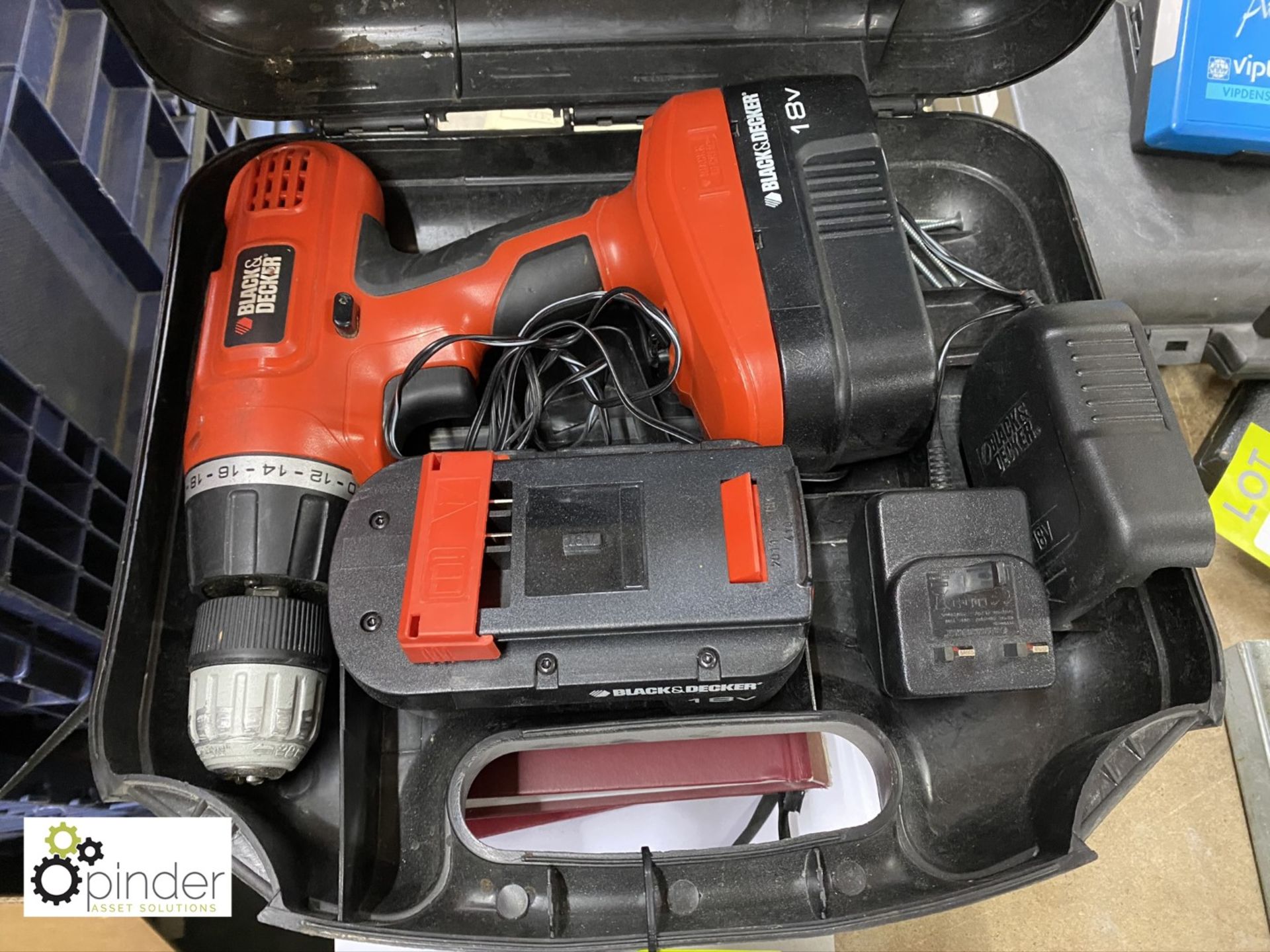 Black & Decker EPC 188 18v Drill, with 2 batteries, charger and case - Image 2 of 2