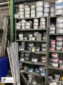 Quantity Huber Printing Inks, various glitter finish, full and part tins