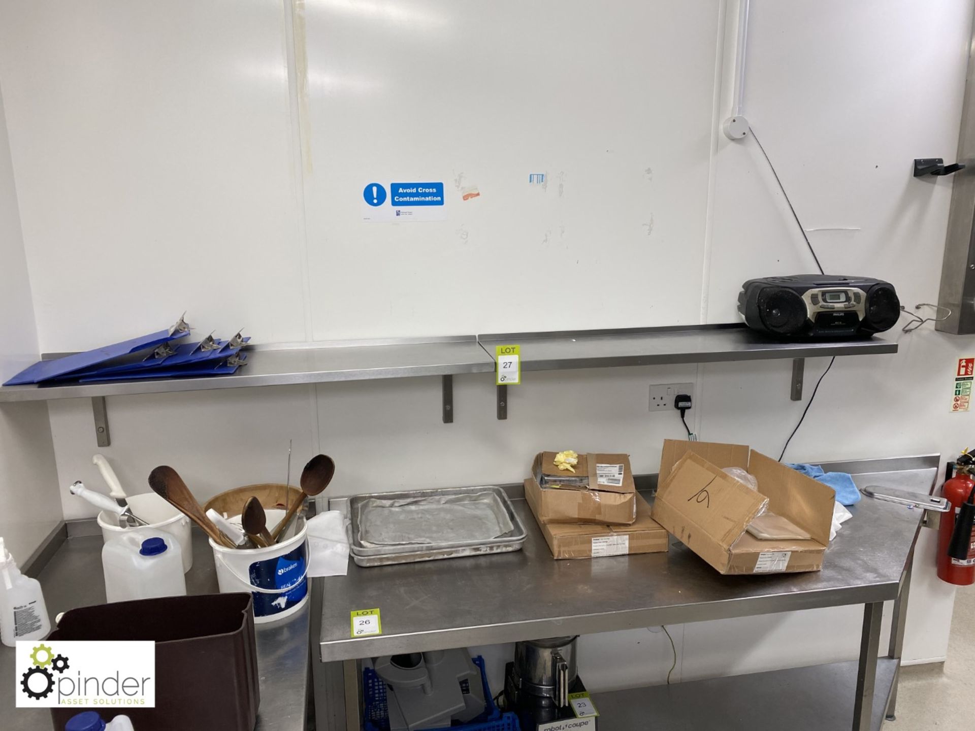 2 stainless steel Shelves, 1200mm x 300mm (located in Kitchen on ground floor) - Image 2 of 3