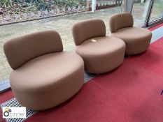 3 upholstered Breakout Chairs, light brown (located in Canteen on ground floor)