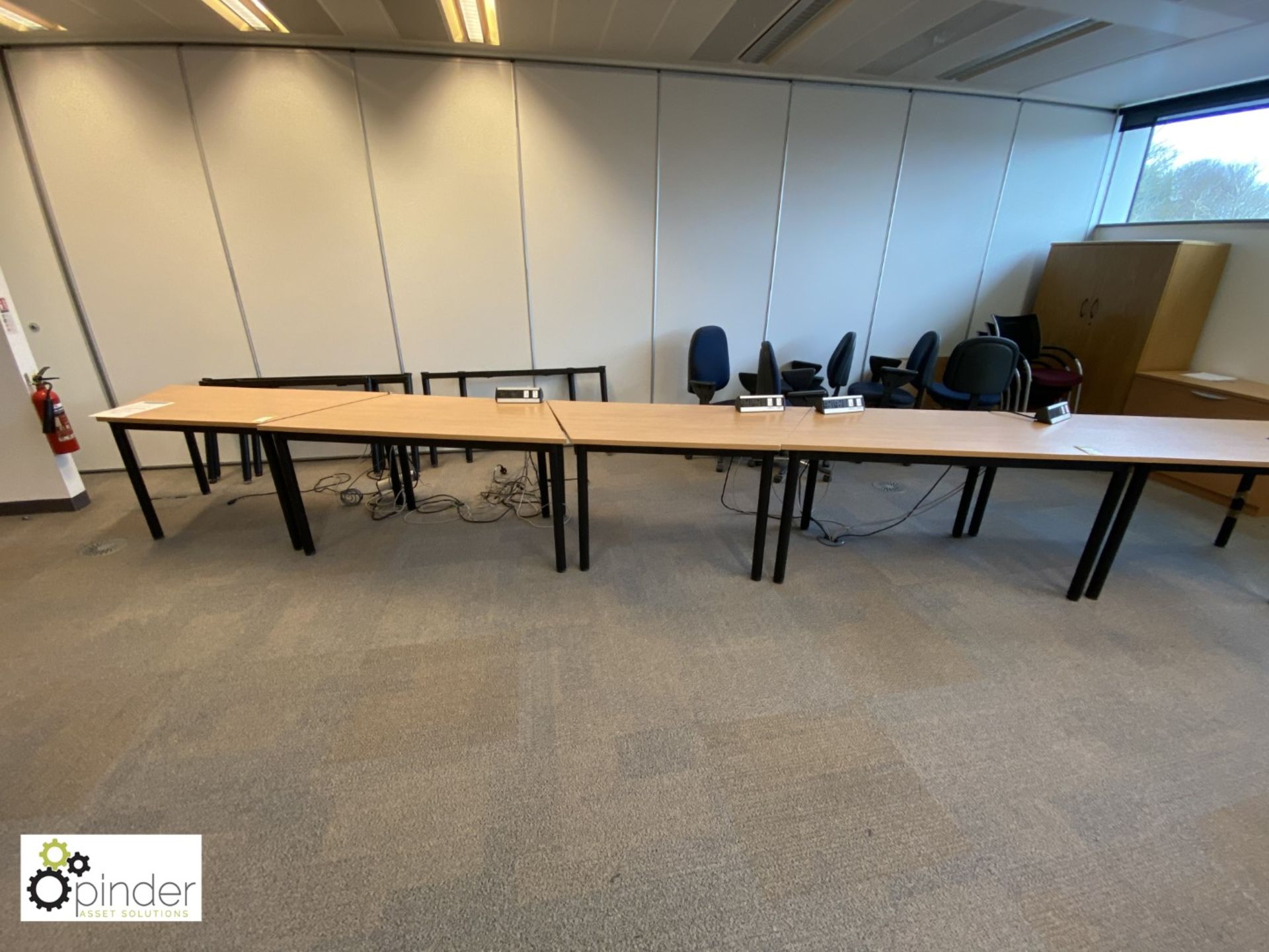 5 oak effect shaped Meeting Tables (located in Coopers Meeting Room on first floor) - Image 2 of 4