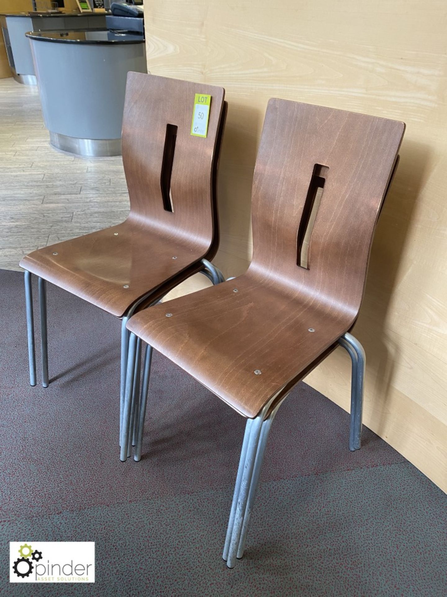 6 mahogany style Refectory Chairs (located in Canteen on ground floor) - Image 2 of 2