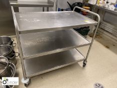 Stainless steel 3-tier Trolley, 1000mm x 600mm (located in Kitchen on ground floor)