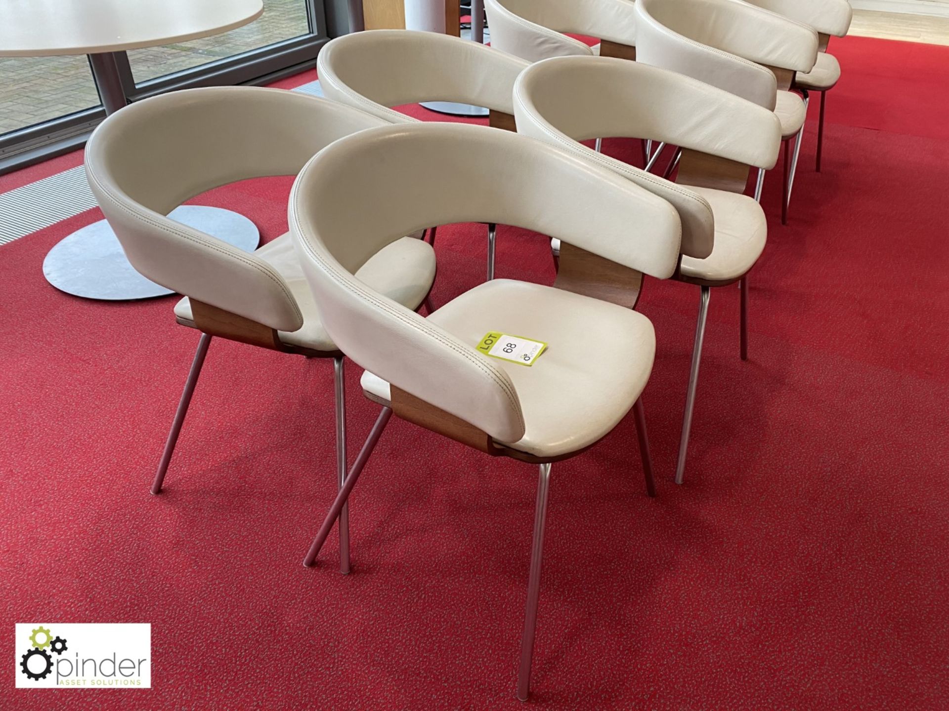 4 leather effect upholstered Refectory Chairs (located in Canteen on ground floor) - Image 2 of 2