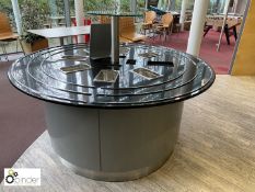 Circular granite top Servery Island, 1800mm diameter (located in Canteen on ground floor)