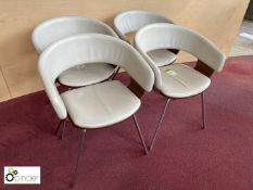 4 leather effect upholstered Refectory Chairs (located in Canteen on ground floor)