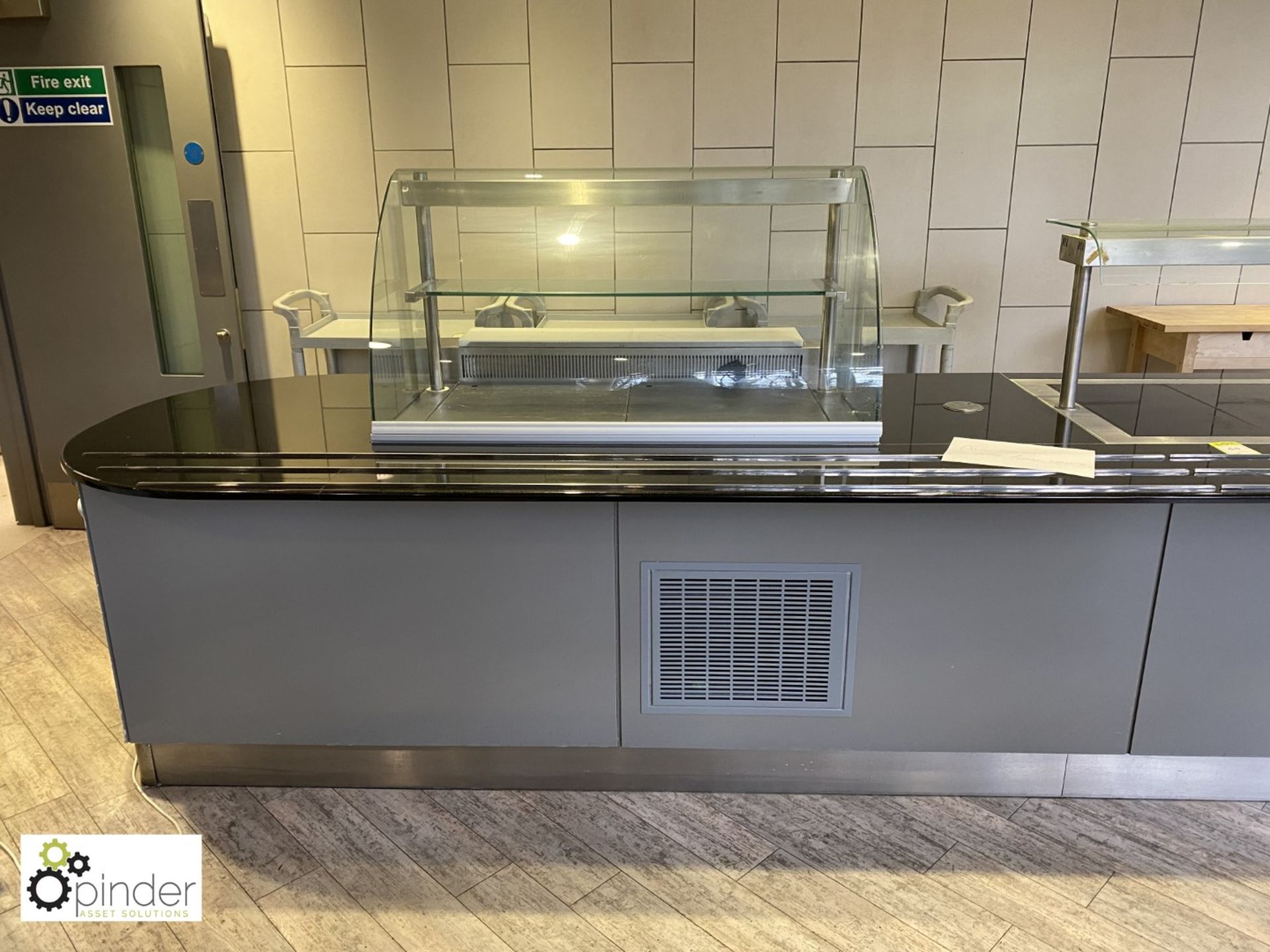Granite top Servery Island, 5000mm x 1100mm, with chilled display unit and heated server unit with - Image 2 of 6