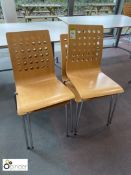 4 beech effect Refectory Chairs (located in Canteen on ground floor)