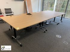 5 light oak effect mobile Meeting Tables, 1600mm x 800mm (located in Carousel Room on second floor