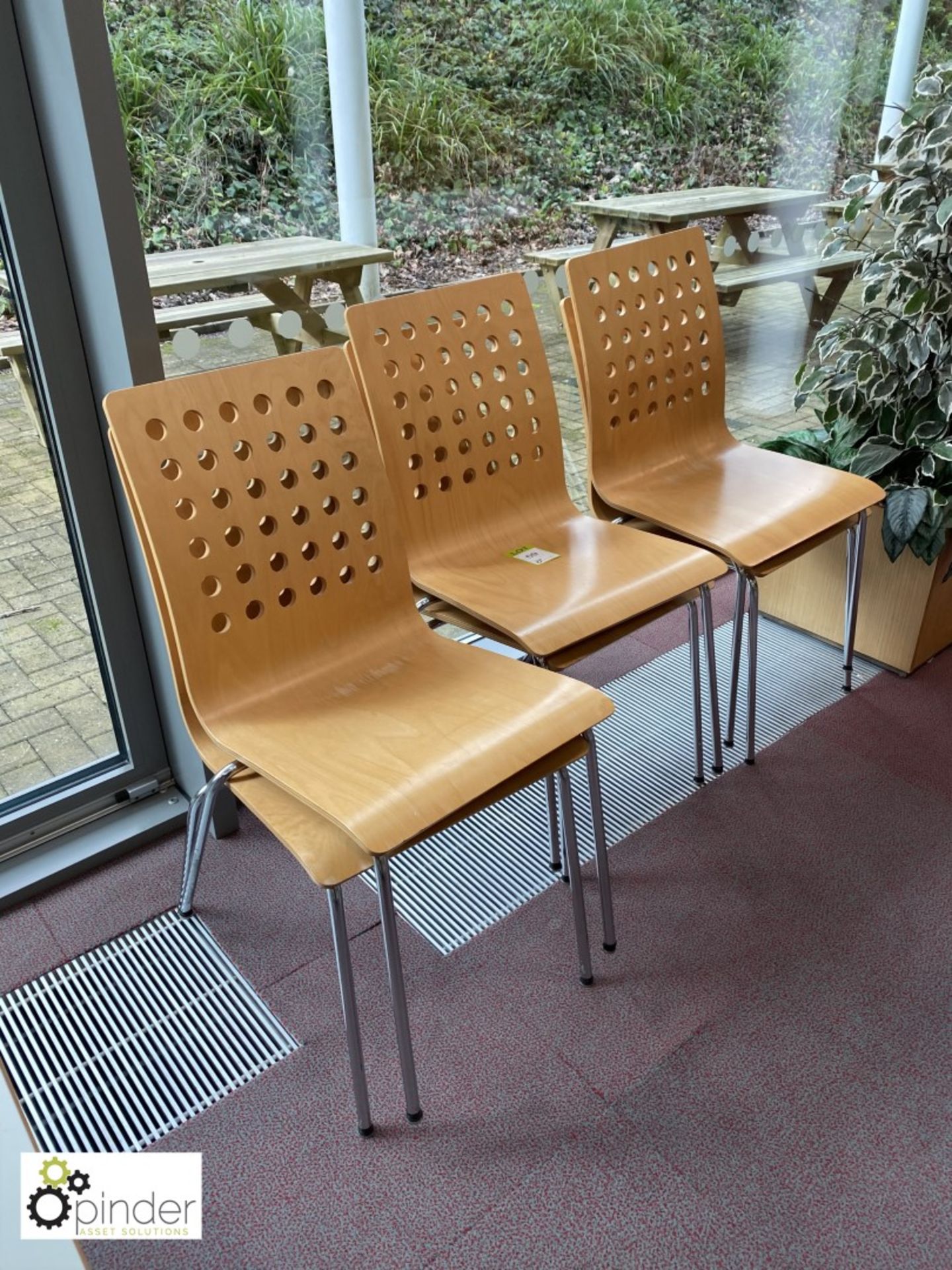 6 beech effect Refectory Chairs (located in Canteen on ground floor) - Image 2 of 2
