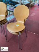 3 beech effect Refectory Chairs (located in Canteen on ground floor)