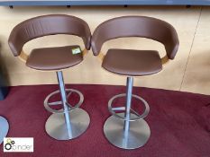 Pair leather upholstered Breakfast Bar Stools (located in Canteen on ground floor)