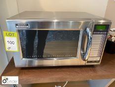 Sharp stainless steel Microwave Oven (located in Breakout Area on first floor in second building)