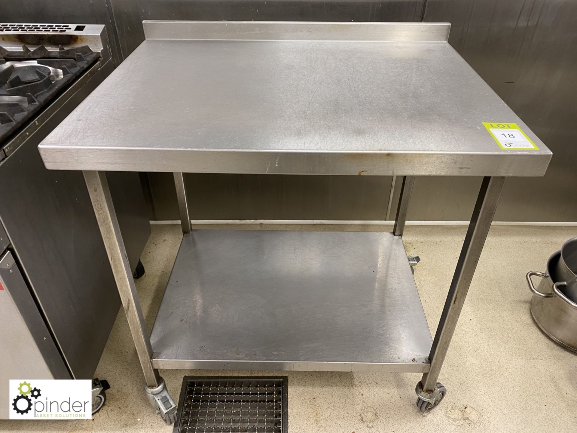 Mobile stainless steel 2-tier Preparation Table, 900mm x 700mm (located in Kitchen on ground floor)