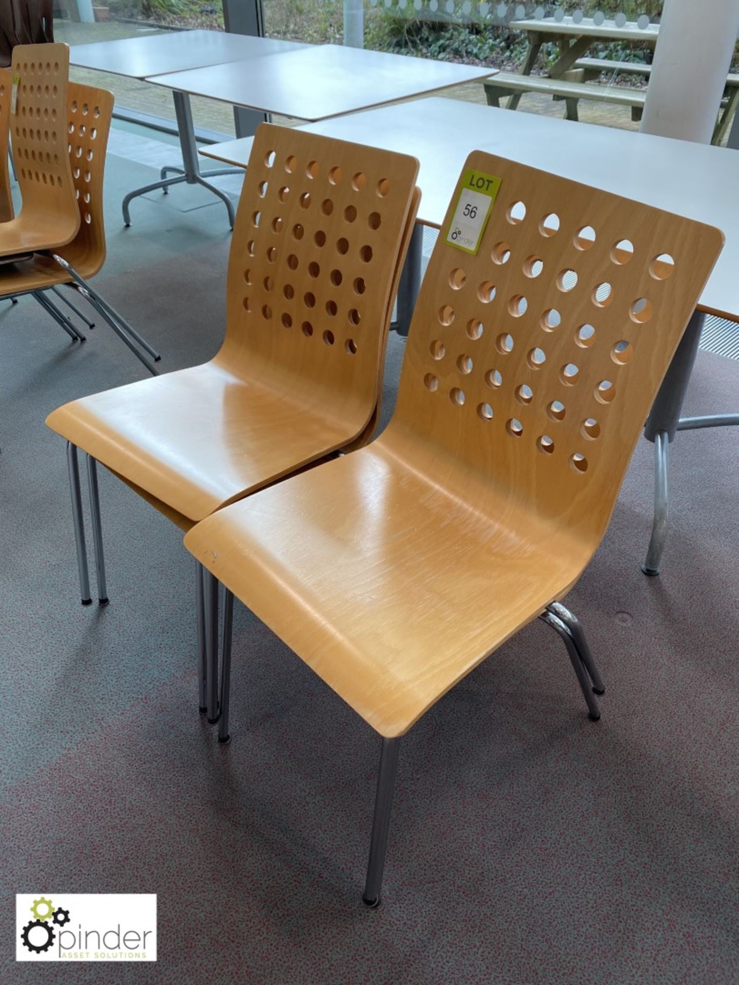 4 beech effect Refectory Chairs (located in Canteen on ground floor) - Image 2 of 2